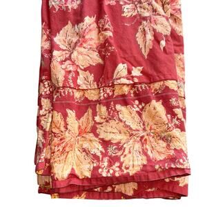 April Cornell vintage rectangular tablecloth red floral  grapes 56x78